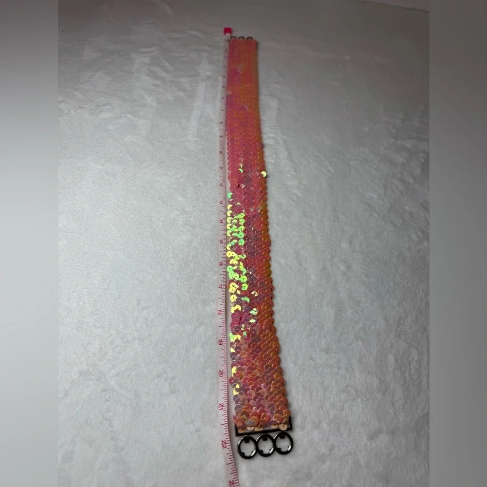 Shimmering Pink Sequin Belt